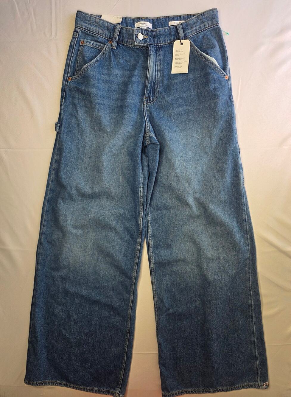 Forever 21 Carpenter Jeans Women’s Blue Wide Leg High Rise Size 28